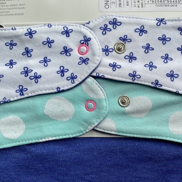 Bandana Bibs Cloud Island Dark and Light Blue Baby Infant - 4‎ bibs - Picture 4 of 7